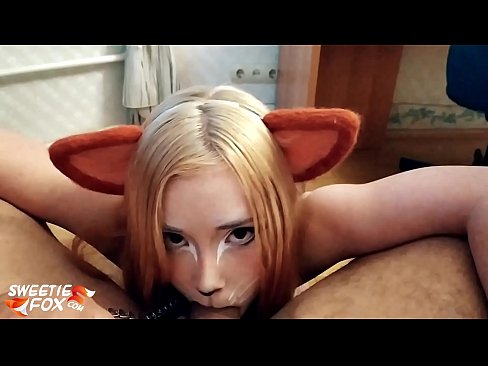 ❤️ Kitsune তার মুখের মধ্যে শিশ্ন এবং কাম গিলে যৌনতা ❤